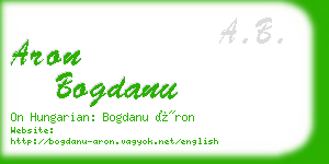 aron bogdanu business card